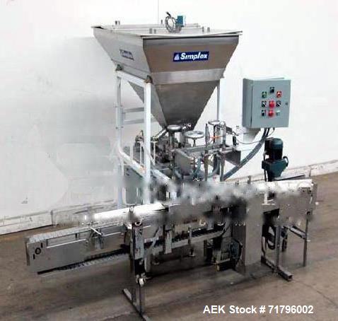 Used- Simplex Model AS200 Twin Piston Filler and Accumulation Tables.