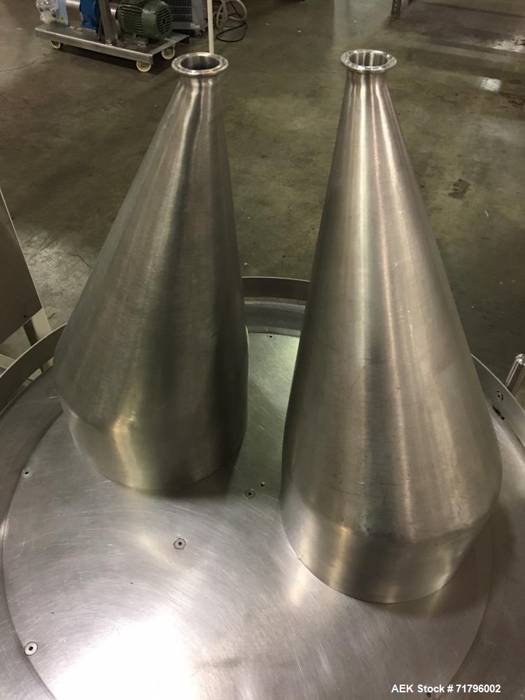 Used Simplex Model AS200 Twin Piston Filler and Accumulation Tables.