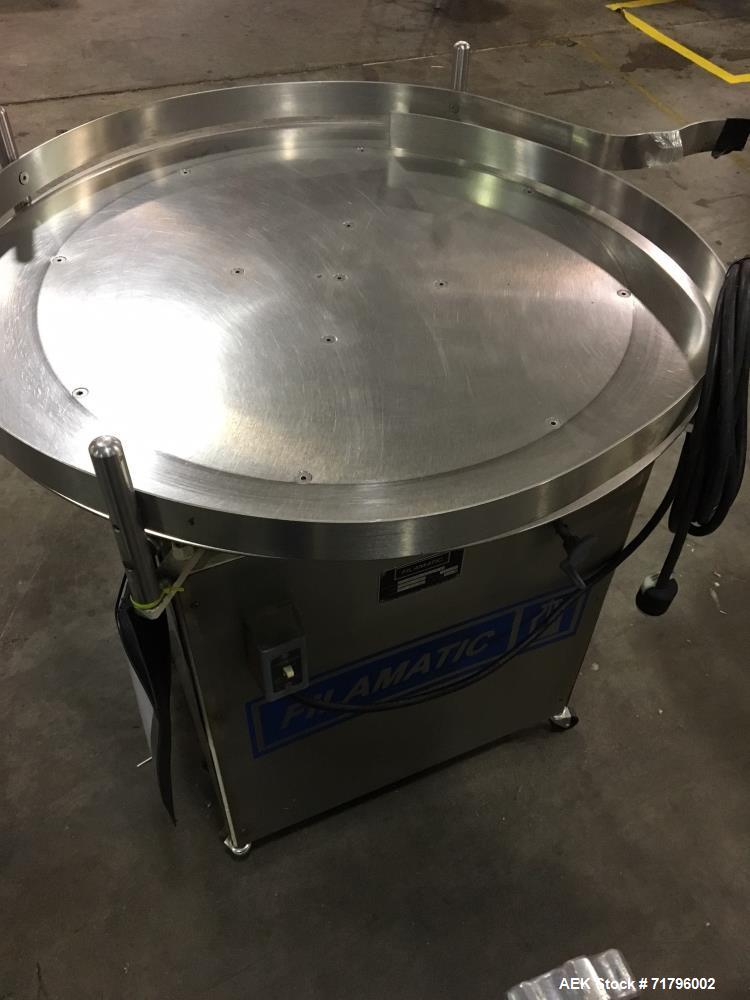 Used Simplex Model AS200 Twin Piston Filler and Accumulation Tables.