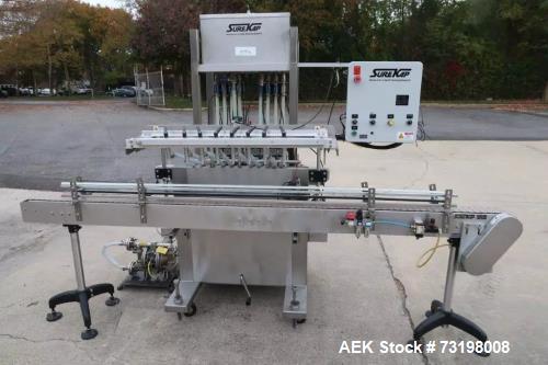 Used SureKap Explosion-Proof Inline Piston Filler – Model SKF-1000, 8 Head Stainless Steel