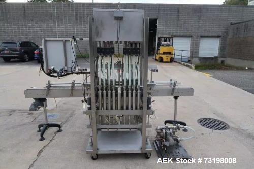 Used SureKap Explosion-Proof Inline Piston Filler – Model SKF-1000, 8 Head Stainless Steel