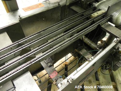 Used Thiele Model AF-3T-B1 Three Head PD Filler. Filler is designed to fill Quart to Gallon containers, (actual range 4 oz min to 185 oz maximum) at rates of 45 - 60 quart/min & 30-45 gallon/min. Eac...