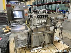 Used-REB, Inc Automatic Inline Piston Filler, Model IVS. Current set up has 6 pistons with 6-diving fill nozzles. Is rated f...