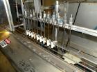 Used Filamatic (National Instruments) 12 Head In-Line Piston Filler. (12) 3/8’’ diameter nozzles with (9) centering bells, bottom up fill. (12) approximate 520cc pistons. Star wheel container indexin...