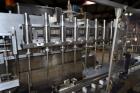 Used Cozzoli Model LF840-8 Inline Continuous Motion Walking Beam Style Piston Filler. Machine is capable of speeds from 40 to 120 containers per minute. Has integrated air cleaner. Container size ran...