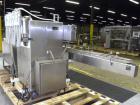 Used Filamatic Inline Piston Filler, Model CVK-300-1. Equipped with (8) 1000 cc pistons, all stainless steel. Automatic diving nozzle style, missing nozzles. Pneumatic container indexing. Self-contai...