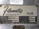 Used Filamatic Inline Piston Filler, Model CVK-300-1. Equipped with (8) 1000 cc pistons, all stainless steel. Automatic diving nozzle style, missing nozzles. Pneumatic container indexing. Self-contai...