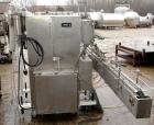 Used Filamatic Inline Piston Filler, Model CVK-300-1. Equipped with (8) 1000 cc pistons, all stainless steel. Automatic diving nozzle style, missing nozzles. Pneumatic container indexing. Self-contai...