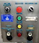 Used Filamatic Inline Piston Filler, Model CVK-300-1. Equipped with (8) 1000 cc pistons, all stainless steel. Automatic diving nozzle style, missing nozzles. Pneumatic container indexing. Self-contai...
