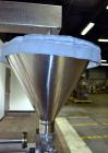 Used Hinds-Bock Single Piston Filler/Depositer, Model SP-64, Stainless Steel. Capable of speeds from 10 to 20 containers per minute (depending on fill size). Fill size range: 1/2 oz to 64 oz with cha...
