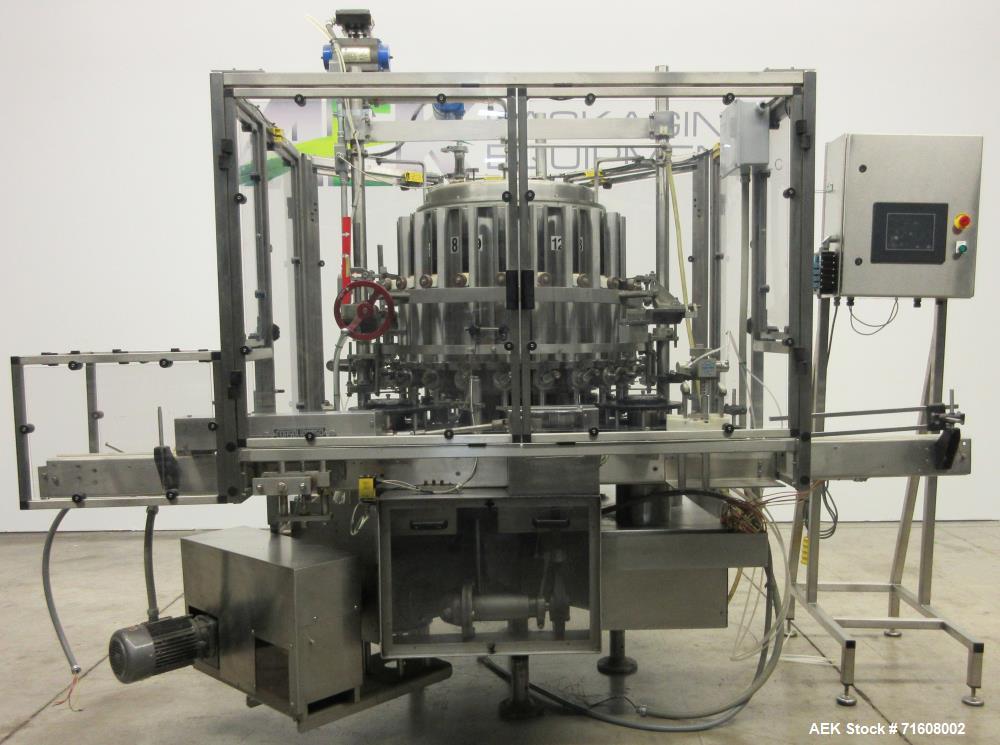 Used Consolidated Model RP221 21 Head Rotary Stainless Steel Piston Filler