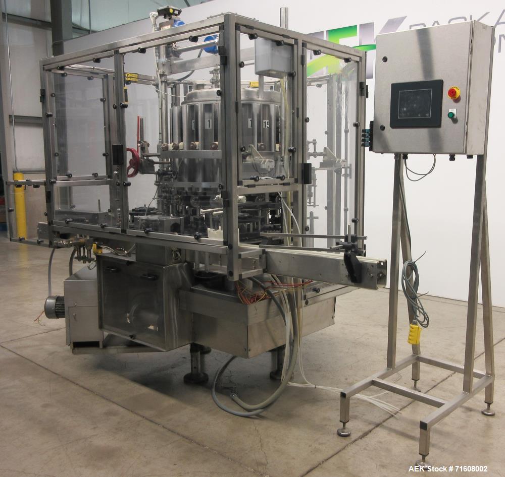 Used Consolidated Model RP221 21 Head Rotary Stainless Steel Piston Filler