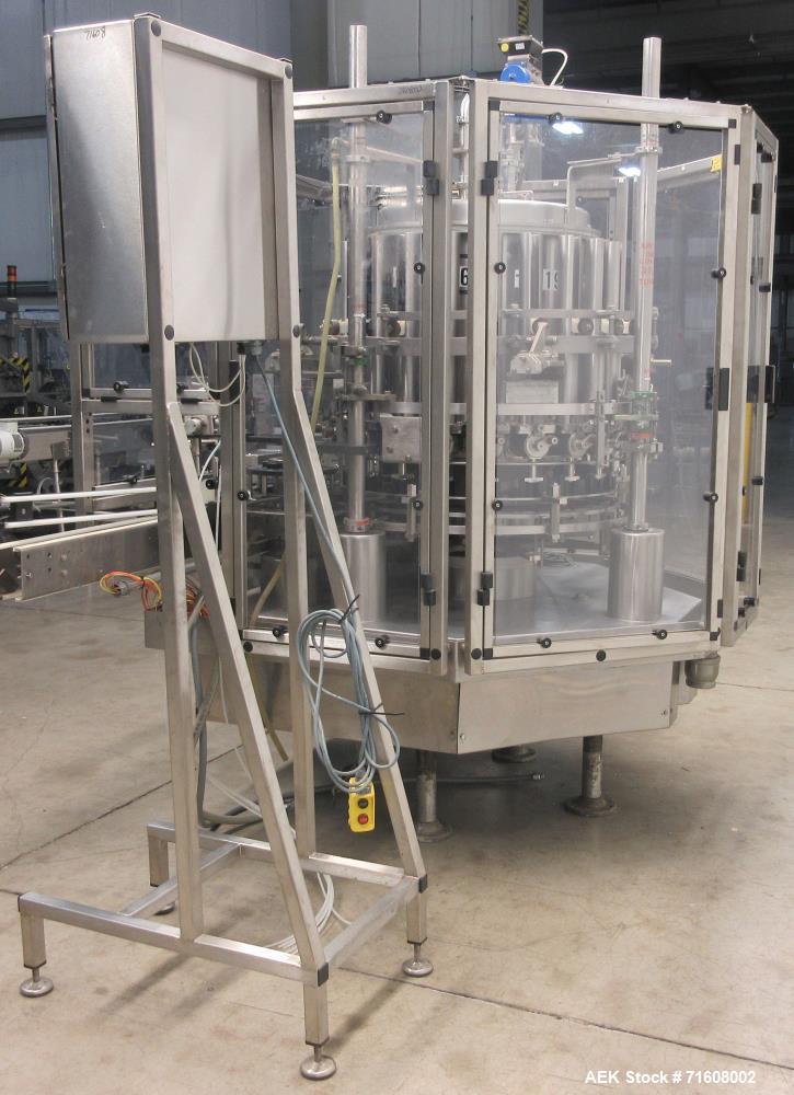 Used Consolidated Model RP221 21 Head Rotary Stainless Steel Piston Filler