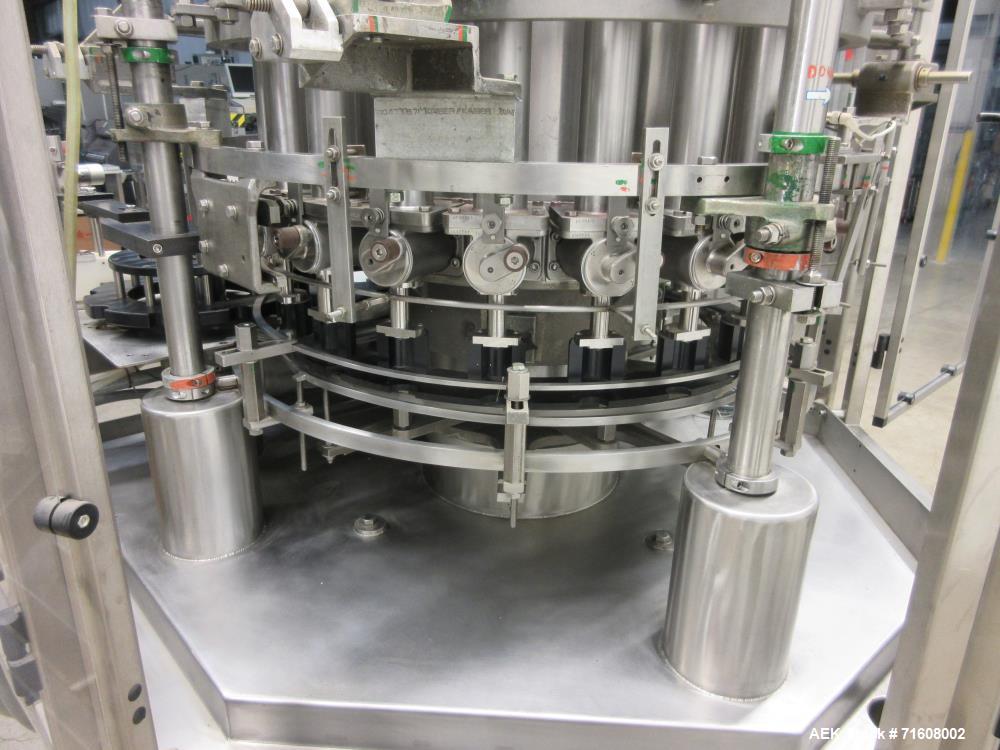 Used Consolidated Model RP221 21 Head Rotary Stainless Steel Piston Filler