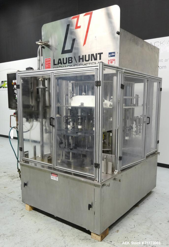 Used- Laub Hunt Posifiller 16 Head Rotary Piston Filler