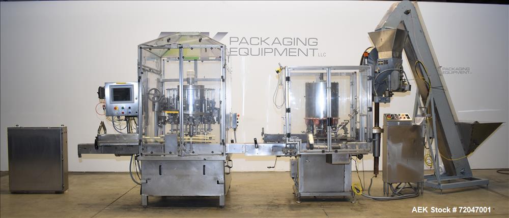 Used Model RPF-12 Rotary Piston Filler and Consolidated TG-6-15 Rotary Chuck Ca