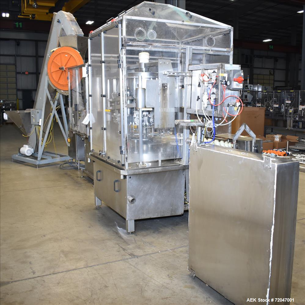 Used Model RPF-12 Rotary Piston Filler and Consolidated TG-6-15 Rotary Chuck Ca