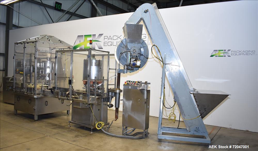 Used Model RPF-12 Rotary Piston Filler and Consolidated TG-6-15 Rotary Chuck Ca