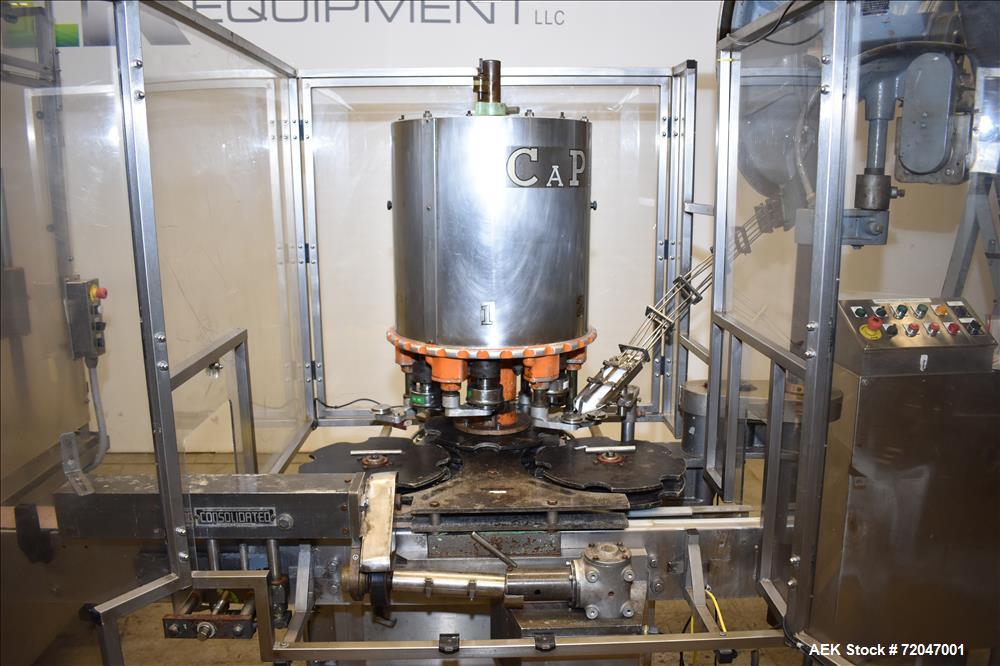 Used Model RPF-12 Rotary Piston Filler and Consolidated TG-6-15 Rotary Chuck Ca