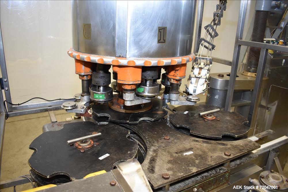 Used Model RPF-12 Rotary Piston Filler and Consolidated TG-6-15 Rotary Chuck Ca