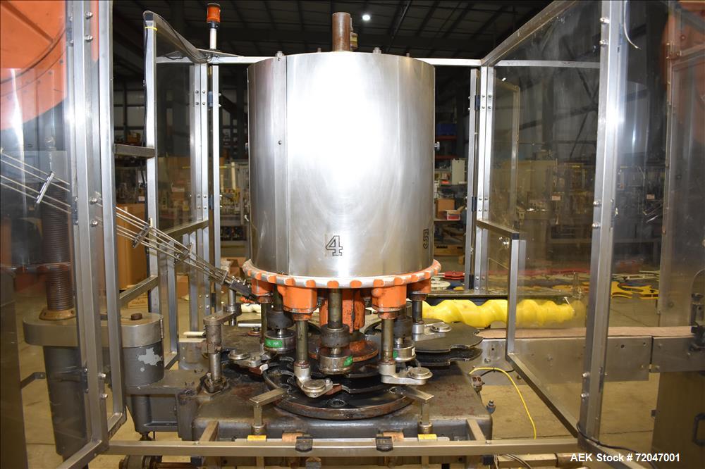 Used Model RPF-12 Rotary Piston Filler and Consolidated TG-6-15 Rotary Chuck Ca