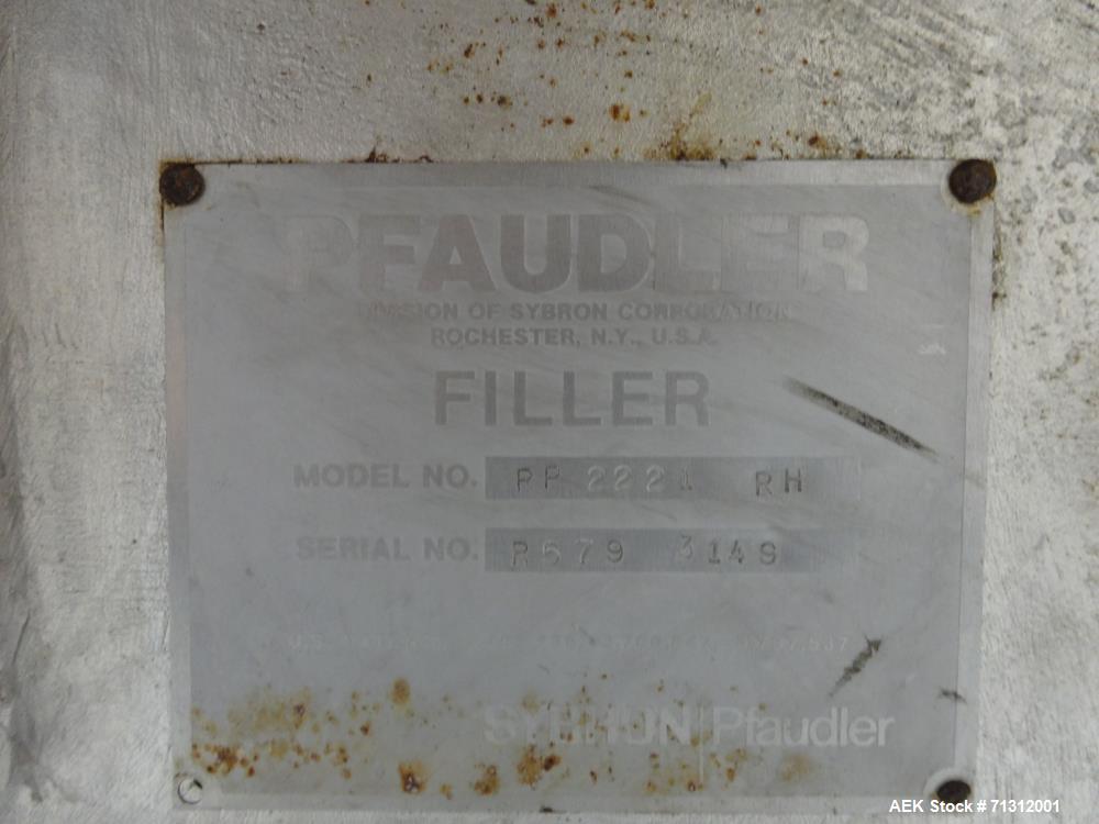 Used Pfaudler Rotary Piston Filler. Model RPF-21