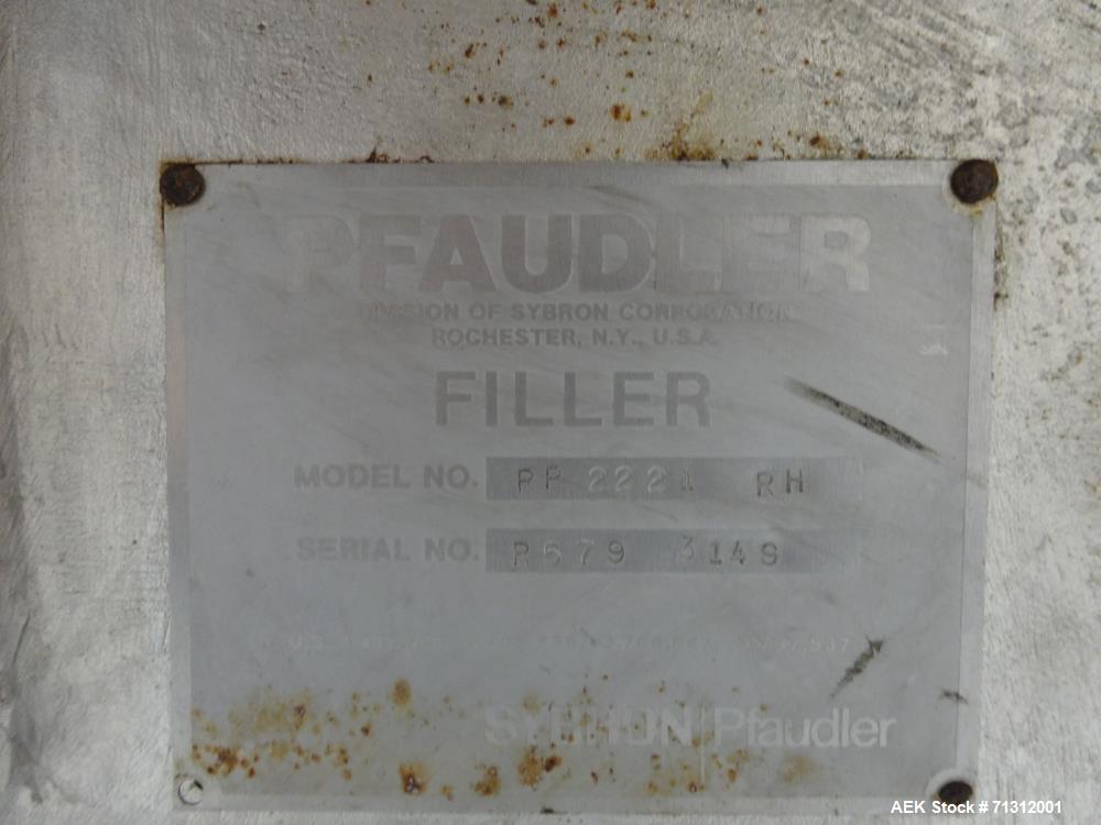 Used- Pfaudler Rotary Piston Filler. Model RPF-21