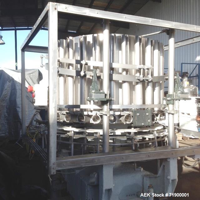 Used Pfaudler 28 Head Rotary Piston Filler.