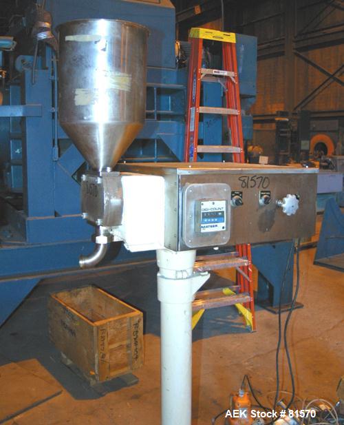 USED: Mateer Burt bursa filler, 316 stainless steel. The CVF commissary type filler is particularly well suited for moderate production rates and fluid products up to a 7/8" (22mm) cube. This unit em...