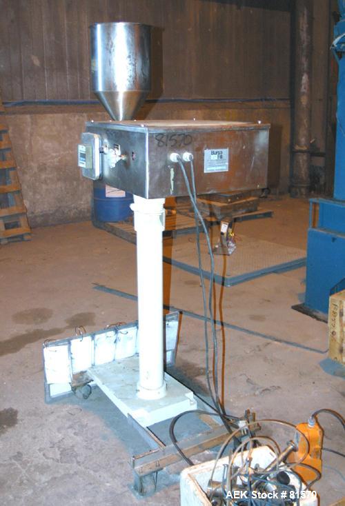 USED: Mateer Burt bursa filler, 316 stainless steel. The CVF commissary type filler is particularly well suited for moderate production rates and fluid products up to a 7/8" (22mm) cube. This unit em...