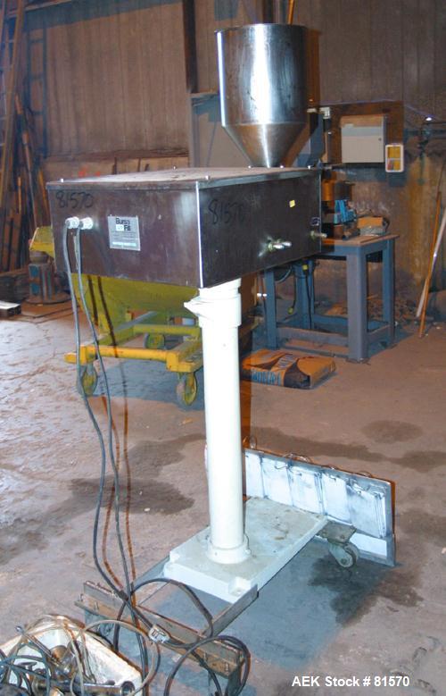 USED: Mateer Burt bursa filler, 316 stainless steel. The CVF commissary type filler is particularly well suited for moderate production rates and fluid products up to a 7/8" (22mm) cube. This unit em...