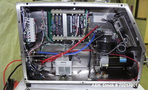Used Oden Pro/Fill 1000 Benchtop Liquid Filler, Model PF1K. Applications include free flowing to low viscosity products. Now equipped with a stainless steel T-Pump for 0.9 gpm, pinch valve shut-off ,...