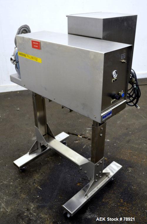 Used Oden Metering Filler,Semi Auto with foot pedal swicth. Model Pro Fill 5000, 2 Gallon Per Minute Capacity. Consisting of: (1) Waukesha rotary positive displacement pump, model 3DO, stainless stee...