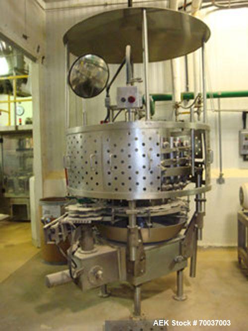 Used Elmar Model RPE521T 21 head piston filler. Previously used for garlic butter. 6 oz jar change parts. Stainless steel frame. 11/16" OD nozzles with 7/16" ID.
