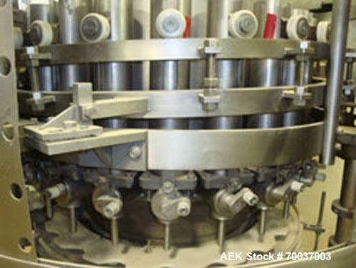 Used Elmar Model RPE521T 21 head piston filler. Previously used for garlic butter. 6 oz jar change parts. Stainless steel frame. 11/16" OD nozzles with 7/16" ID.

