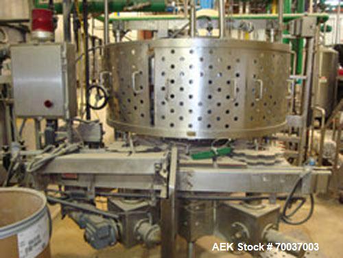 Used Elmar Model RPE521T 21 head piston filler. Previously used for garlic butter. 6 oz jar change parts. Stainless steel frame. 11/16" OD nozzles with 7/16" ID.
