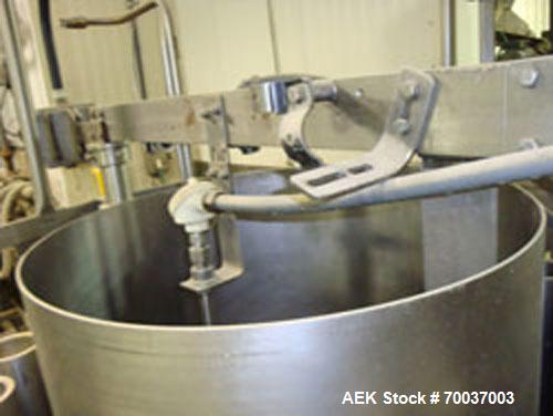Used Elmar Model RPE521T 21 head piston filler. Previously used for garlic butter. 6 oz jar change parts. Stainless steel frame. 11/16" OD nozzles with 7/16" ID.
