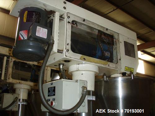 Used-AMS Model A-500E Dual Head Auger Filler. Machine has 2 A-100 with agitated hoppers, can handle free flowing and non-fre...