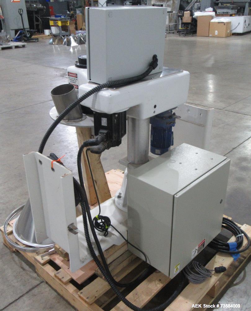 Used AS&E (Automation Supply and Engineering) Automatic Inline Powder Auger Filling System, Model M75. Serrvo-driven auger filler. Includes hopper and control system. Designed for top-mounted filling...