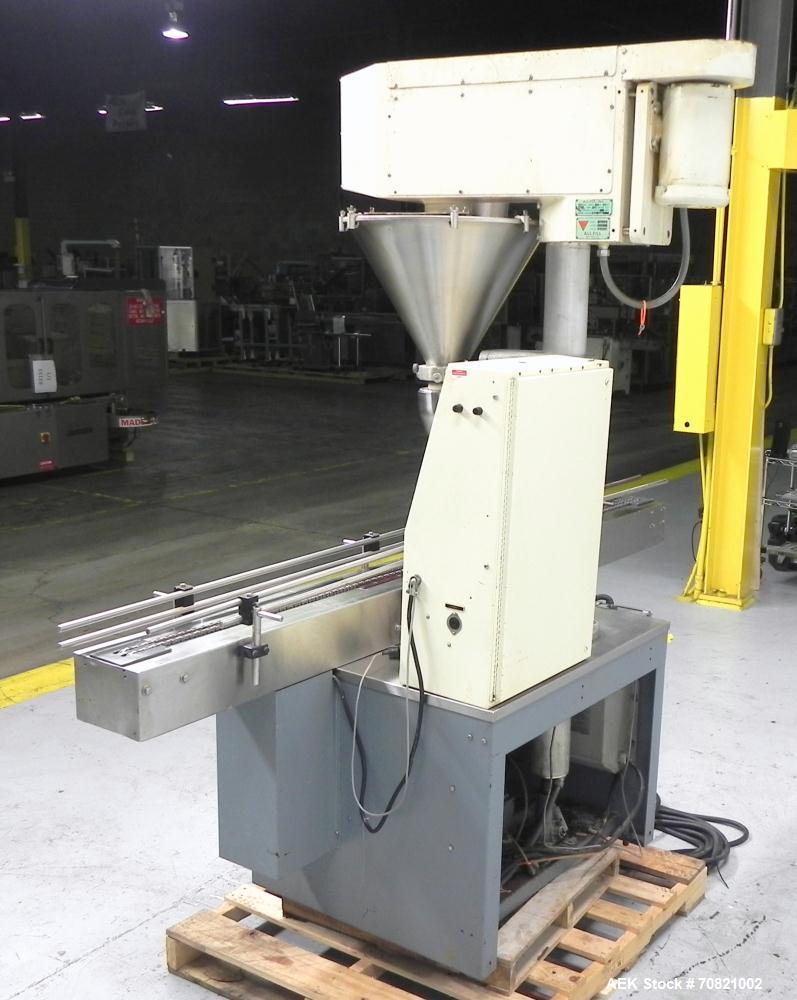 Used All-Fill Model SHA Automatic Inline Auger Filler. Capable of speeds up to 50 containers per minute (depending on size). Container size range: (diameter) up to 6" (height) 1-3/16" to 9-3/16". All...