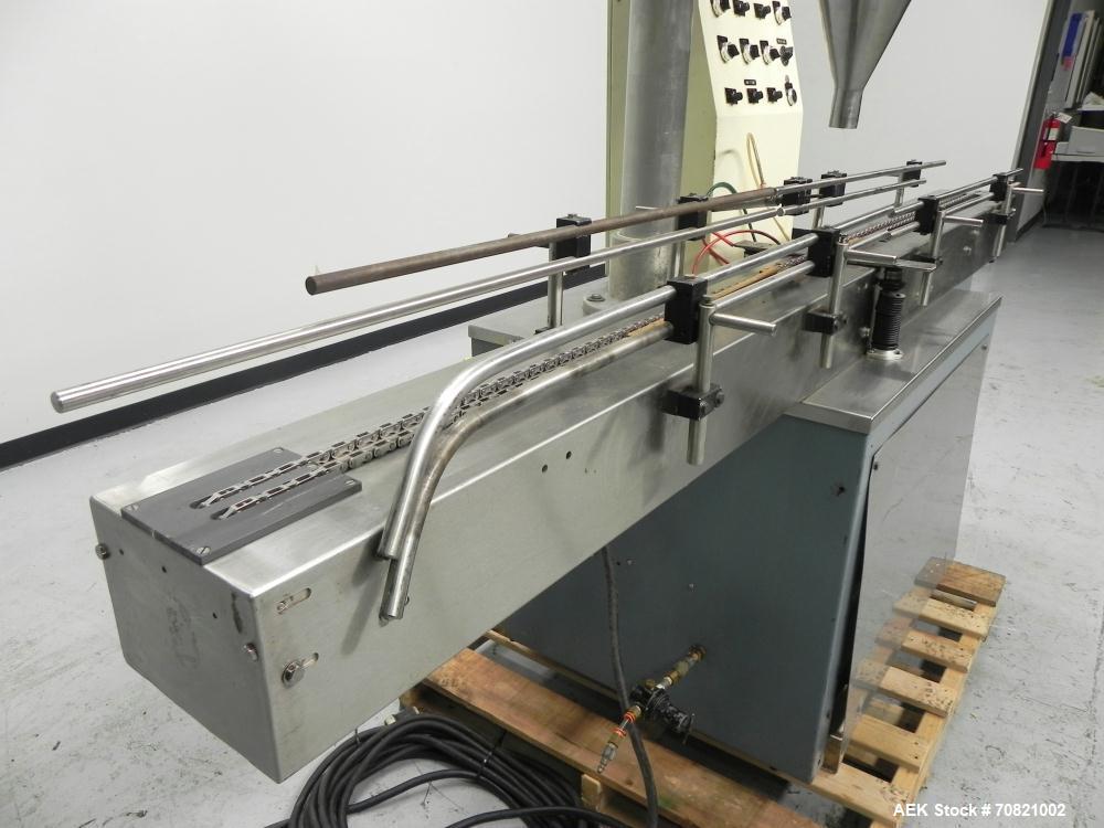 Used All-Fill Model SHA Automatic Inline Auger Filler. Capable of speeds up to 50 containers per minute (depending on size). Container size range: (diameter) up to 6" (height) 1-3/16" to 9-3/16". All...