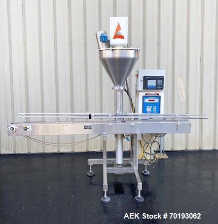 Used All-Fill B400 Inline Powder Filler | Automatic | Single Head | 8’ SS Conveyor | Allen-Bradley Controls