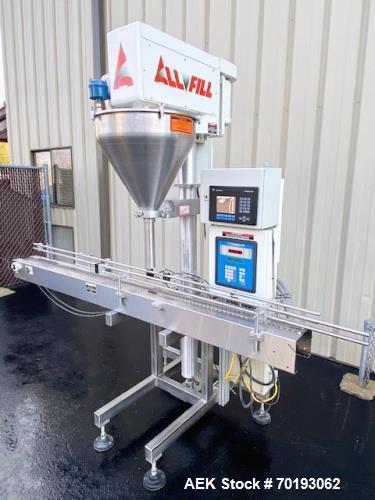 Used All-Fill B400 Inline Powder Filler | Automatic | Single Head | 8’ SS Conveyor | Allen-Bradley Controls