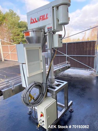 Used All-Fill B400 Inline Powder Filler | Automatic | Single Head | 8’ SS Conveyor | Allen-Bradley Controls