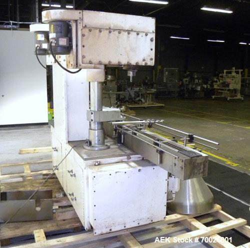 Used All Fill DHA Dual Head Automatic Inline Auger Filler, Model 100141. Capable of speeds up to 60 cpm depending on product. Has a 10' long dual chain type conveyor, driven by a 1/2 hp, 90 volt, 175...