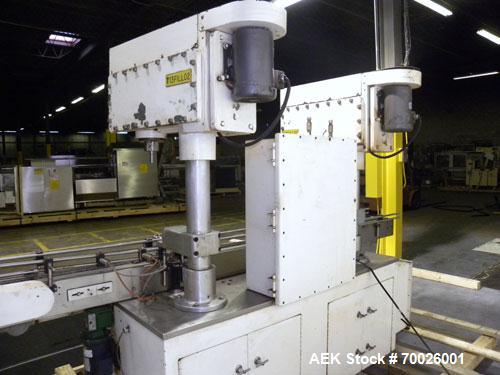 Used All Fill DHA Dual Head Automatic Inline Auger Filler, Model 100141. Capable of speeds up to 60 cpm depending on product. Has a 10' long dual chain type conveyor, driven by a 1/2 hp, 90 volt, 175...
