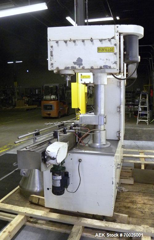 Used All Fill DHA Dual Head Automatic Inline Auger Filler, Model 100141. Capable of speeds up to 60 cpm depending on product. Has a 10' long dual chain type conveyor, driven by a 1/2 hp, 90 volt, 175...
