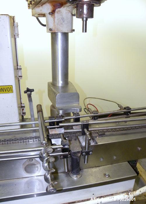 Used All Fill DHA Dual Head Automatic Inline Auger Filler, Model 100141. Capable of speeds up to 60 cpm depending on product. Has a 10' long dual chain type conveyor, driven by a 1/2 hp, 90 volt, 175...