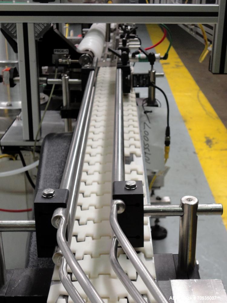 Used All Fill Model DHAA-S-V-600 automatic dual head inline auger filler. Servo driven fill heads with auxiliary agitation, Hopper level detectors, Servo driven timing helix for container conveying, ...