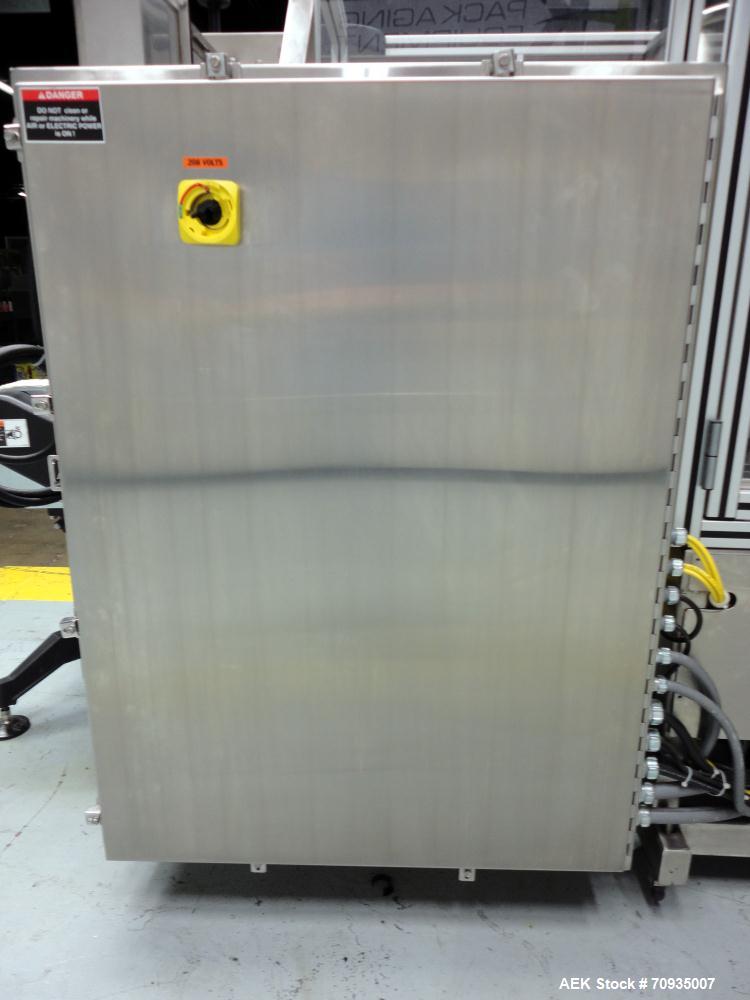 Used All Fill Model DHAA-S-V-600 automatic dual head inline auger filler. Servo driven fill heads with auxiliary agitation, Hopper level detectors, Servo driven timing helix for container conveying, ...
